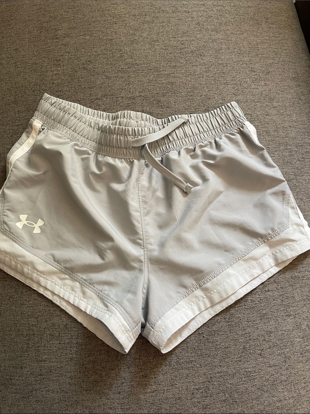 Under Armour Light Gray Athletic Drawstring Shorts